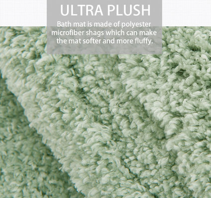 BSCI Fluffy Anti Bacteria Polyester Bath Rug With Reinforced Seams